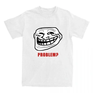 Beyaz Trollshirt Rage komik komik Anime Hip Hop başar üstleri yaz