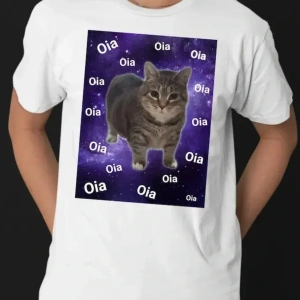 Beyaz UIA Kedi Modeli Eğlenceli Uzay Kedi Kedi Meraklıları için Virüs Modeli Desenleri