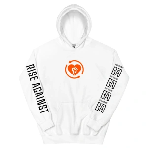 Beyaz Unisex 2025 Heartfist RA Baskı Kapüşonlular RISE AGAINST RICOCHET Albümü Cep