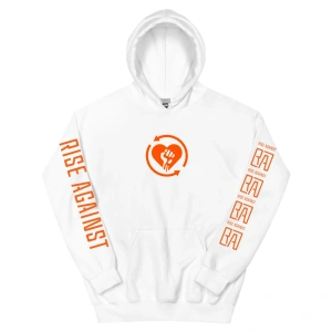 Beyaz Unisex 2025 Heartfist RA Baskı Kapüşonlular RISE AGAINST RICOCHET Albümü Cep