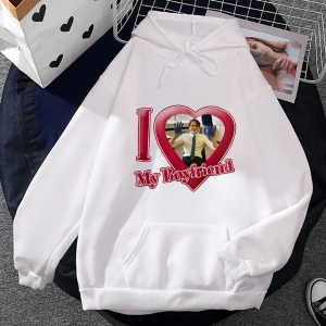 Beyaz Unisex Arkadaşımı Seviyorum Kiti Connor Cep Giyim ile Kapüşonlular Streetwee