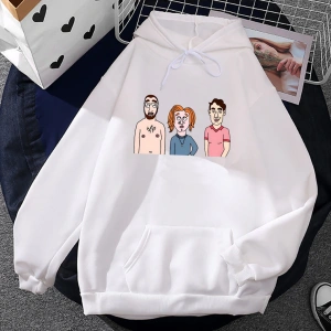 Beyaz Unisex Bad Decisions Two Door Cinema Club Heavy Mental Fashion Graphic Sweatshirts MenWomen