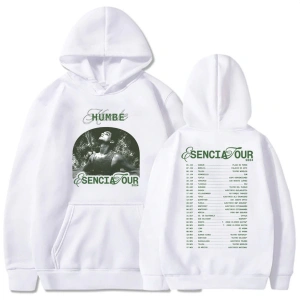 Beyaz Unisex Baskı giysi Humbe Esencia tur sıcak rahat şarkıcı grafik erke