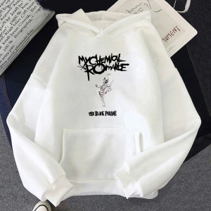 Beyaz Unisex Benim kimyasal Romance Punk Band lar siyah Parade Hoodie