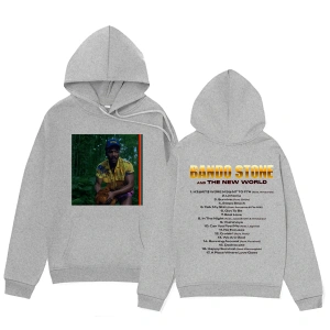 Beyaz Unisex Donald Glover Bando taş ve yeni dünya Hoodieslar rahat Pop