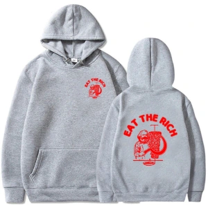 Beyaz Unisex Doner kebabı zengin Hoodie temel sonbaharHarajuku çift baskılı