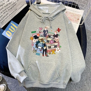 Beyaz Unisex Ed Sheeran Tur Kapüşonlular ErkekEstetikiyim Cep