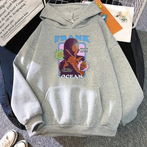 Beyaz Unisex Frank O-ocean Sarışın Kapüşonlular okaki Boy Rahat Grafik Uz