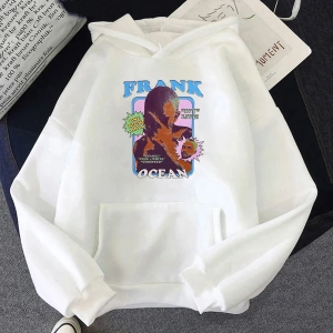 Beyaz Unisex Frank O-ocean Sarışın Kapüşonlular okaki Boy Rahat Grafik Uz