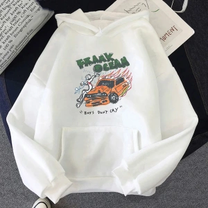 Beyaz Unisex Frank o-okyanus sarışın Hoodie karikatür grafik rahat Streetwear yaygın