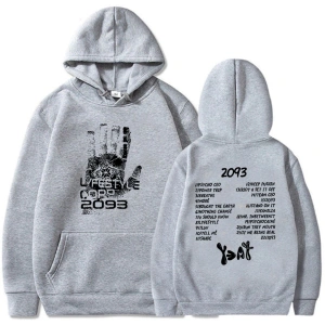 Beyaz Unisex giysi 2093 Yeat kalça HopMoletom kapşonlu Streetwear uzun k