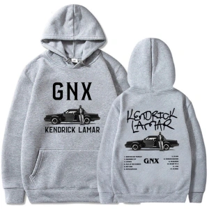 Beyaz Unisex GNX Albümü Baskı Kapüşonlular Kendrick Lamar Rapçi Rock Tarzı Streetweed