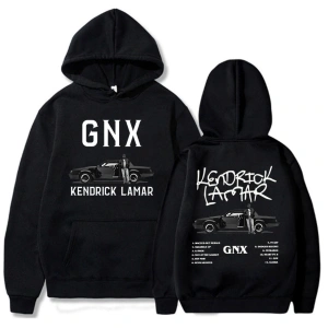 Beyaz Unisex GNX Albümü Baskı Kapüşonlular Kendrick Lamar Rapçi Rock Tarzı Streetweed