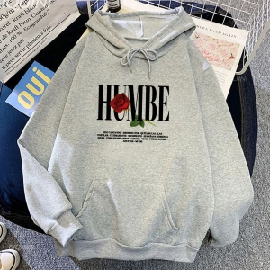 Beyaz Unisex Gül Humbe baskı rahat için kışsonbahar Streetwear Hip Hopse