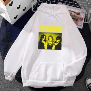 Beyaz Unisex Hip Hop Rock Band Graphic The Warning Heavy Mental Style Sweatshirts Sudaderas Hombre