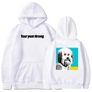 Beyaz Unisex Hip Hop Streetwear dört yıl güçlü rahat lar kapüşonlu köpe