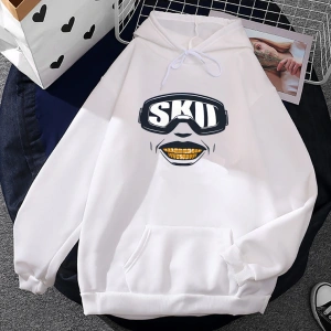 Beyaz Unisex Hip Hop Streetwear Luh Tyler grafik Casual deras rahat kapüşonlu eş