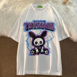 Beyaz Unisex Hipnoz Tavşan Tişört