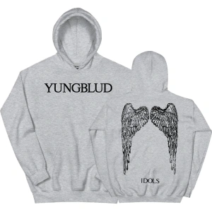 Beyaz Unisex Idols Wings Hoodie YUNGBLUD Grafik Baskırunge Moda Rahat