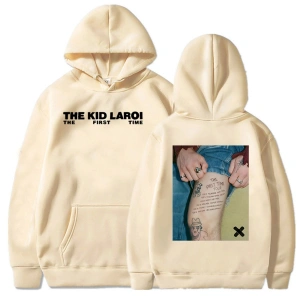 Beyaz Unisex Ilk kez çocuk LAROI Hoodie kızlar albümü grafik Sweatshirt cep Ropa Hombre giyim