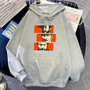 Beyaz Unisex Iyi kötü ve çirkin kapşonlu TV serisi grafik baskı St