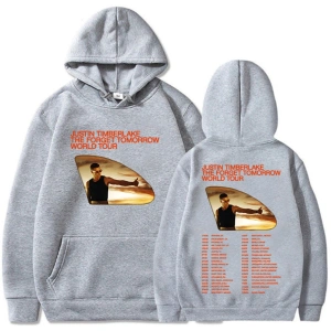 Beyaz Unisex Justin Timberlake Singer Printing The Forget Tomorrow World Tour 2025 Sweatshirts Lon