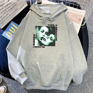 Beyaz Unisex Kanlı öpücükler tipi O negatif Rock Band ağır zihinsel moda kı