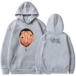 Beyaz Unisex MaccMiller Balon Silk Albümü 2025 Baskı Kapüşonlular Hip Hop Sokak Şıklığı Ye