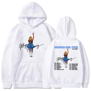 Beyaz Unisex Megan Moroney Georgia Kız Turu Kapüşonlular 2025 Albümü 6 Ay Sonra Sıcak Ka