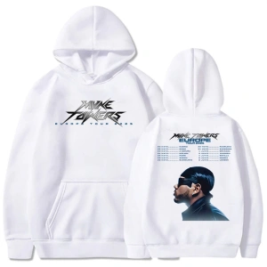 Beyaz Unisex Myke Towers Avrupa Turu Casual ErkekSokak