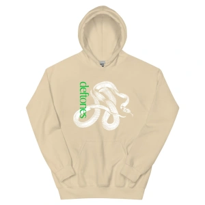 Beyaz Unisex Özel Müzik Işlemeli Hoodie Rock Grubu Deftones Streetweed Moda