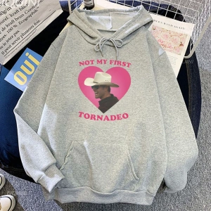 Beyaz Unisex Pembe kalp grafik değil benim ilk Tornadeo Twisters film Hombre deras Hombre kı