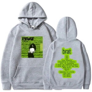 Beyaz Unisex Pop müzik şarkıcı Charli XCX hayranları için albümü Brat grafik baskı il