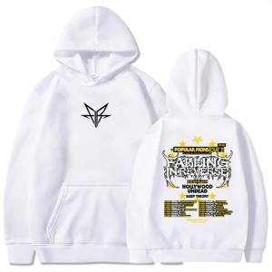 Beyaz Unisex Popüler Mons tur giyim ters bant içinde düşen grafik Hip Hop He