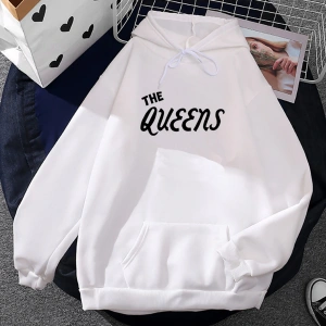 Beyaz Unisex Queens taş yaş kıyafetleri Casual kapşonlu Rop