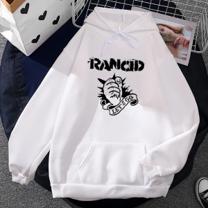 Beyaz Unisex Rancid Rock Band Hip Hop moda gidelim erkekkıyafetleri sıcak Har
