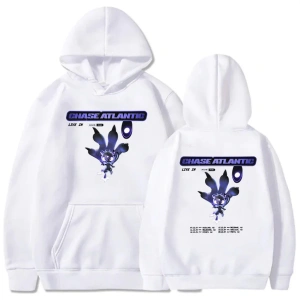 Beyaz Unisex Rock Grubu Chase Atlantic Kapüşonlular Rahat Kapşonlu ErkekAğır