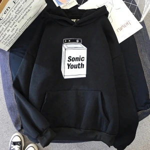 Beyaz Unisex S-Sonic Gençlik Müzik Grubu Harajuku Kapüşonlular Moda Punk Yakışıklı Manga Baskı Ka