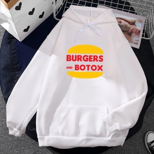 Beyaz Unisex Satış Sunset burger ve Botox komik karikatür
