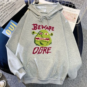 Beyaz Unisex Shrekk Aşk Shrekk1 Hayat Sonbahar Kapşonlu Rahat G