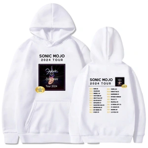 Beyaz Unisex Sonic-mojo Tour Rock Band Foghat Hip Hop Streetwear Winter Long Sleeve Ho