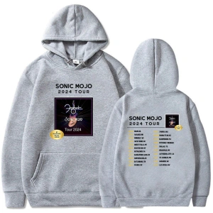 Beyaz Unisex Sonic-mojo Tour Rock Band Foghat Hip Hop Streetwear Winter Long Sleeve Ho