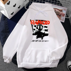 Beyaz Unisex Streetwear Rancid Band kapüşonlu caderas Con Cap