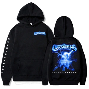 Beyaz Unisex SUPERCHARGED Kapüşonlular The Offspring Rock Grubu Baskı Yeni Albüm Grafik