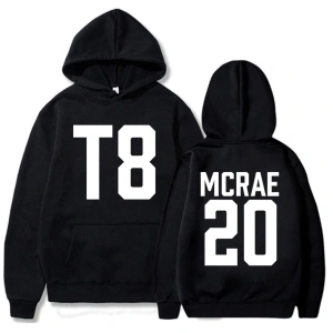 Beyaz Unisex T8 tamam ben tamam Tate McRae 20 şarkıcı grafik baskı kapşonluse
