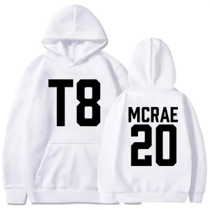 Beyaz Unisex T8 tamam ben tamam Tate McRae 20 şarkıcı grafik baskı kapşonluse