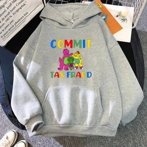 Beyaz Unisex Taahhüt vergi dolandırıcılık Hoodie karikatür grafik bas