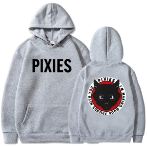 Beyaz Unisex Tame Pixies Band Grafik Baskı Rahat Sokak Modası Kad