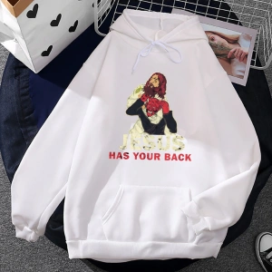 Beyaz Unisex tarzı komik İsa geri Jiu Jitsu Retro hıristiyan Streetwear Hombre de