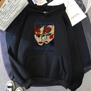 Beyaz Unisex Tedavi Aşk Şarkısı Soyut Sanat Estetik Baskıi Komik kapüşonlu eşofman